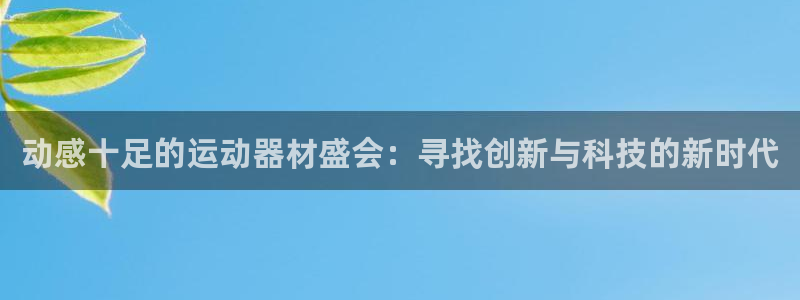 意昂4娱乐首页官网下载：动感十足的运动器材盛会：寻找创新与科