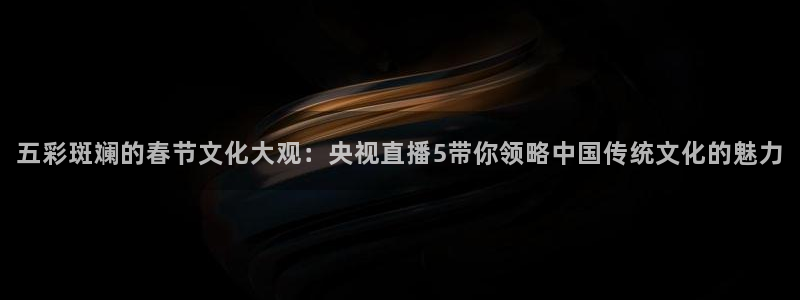黑白直播足球直播下载：五彩斑斓的春节文化大观：央视直播5带你领略中国传统文化的魅力